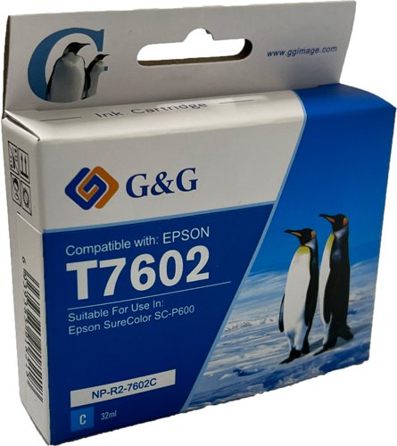 Eco Branded Epson T7602 Cyan C13T760240 Inkjet