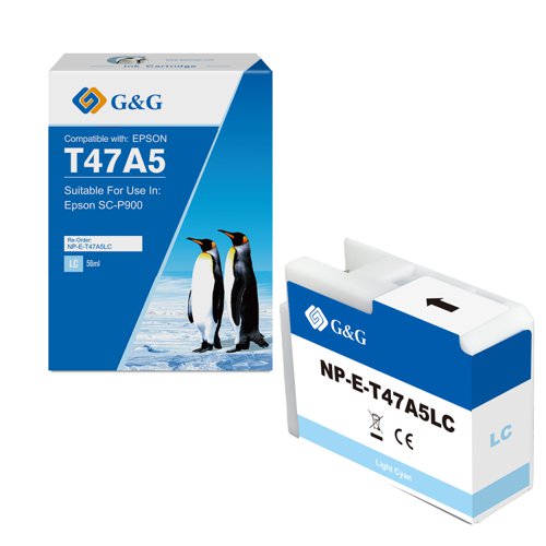 Eco Branded Epson G+G T47A5 Light Cyan Ink Cartridge C13T47A500
